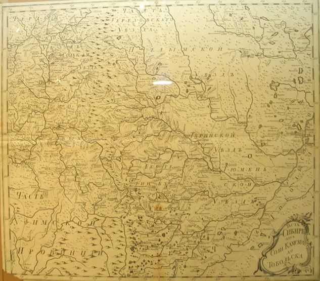 Карта Сибири составленная Миллером